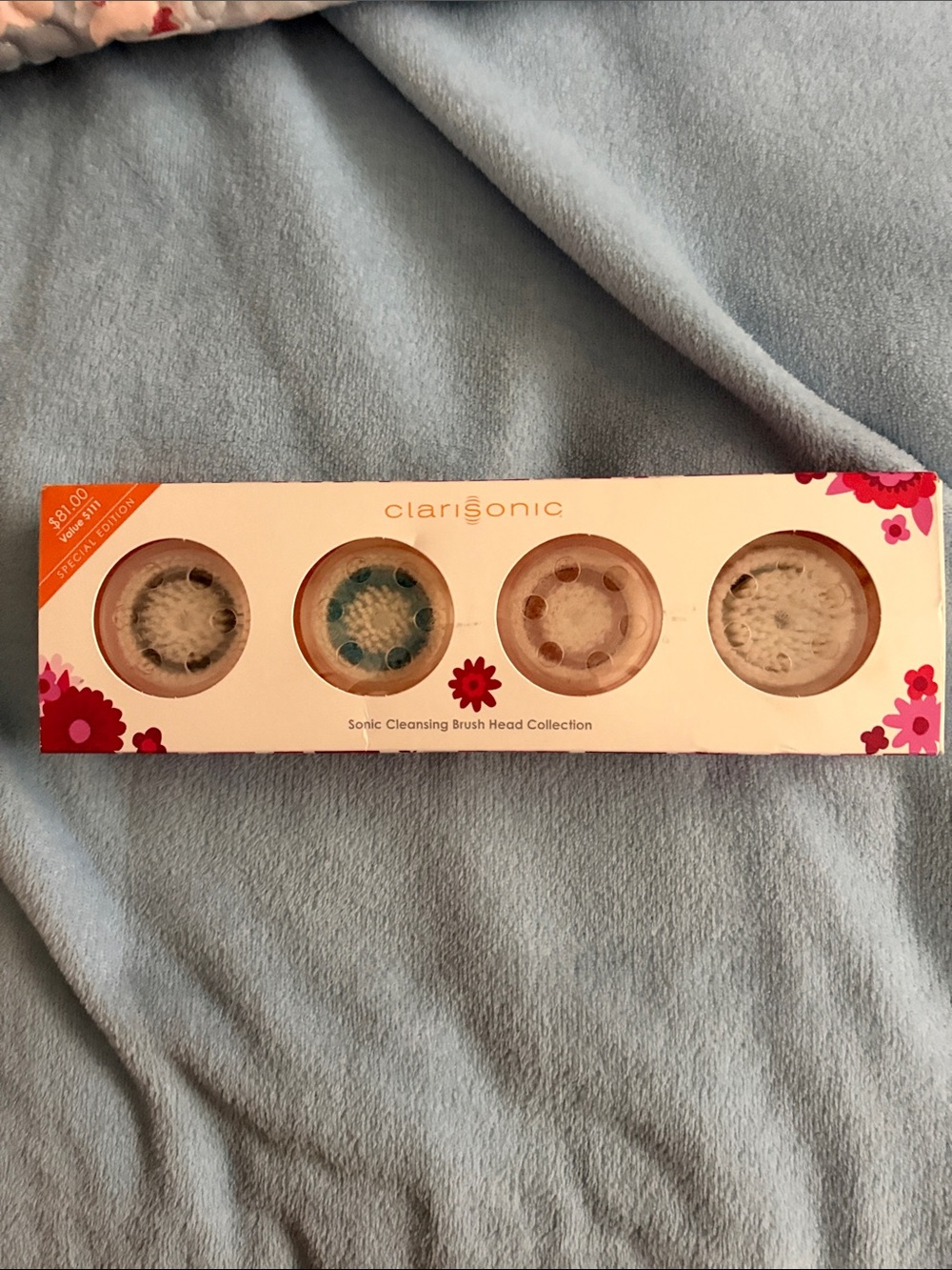 Clarisonic Pink Floral Sonic Cleansing Brush Head Set of 4